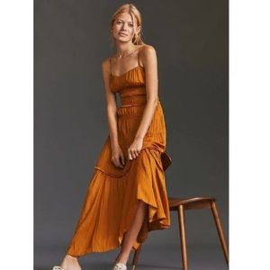 NWOT Anthropologie Ruched Tiered Midi Dress- Size 8